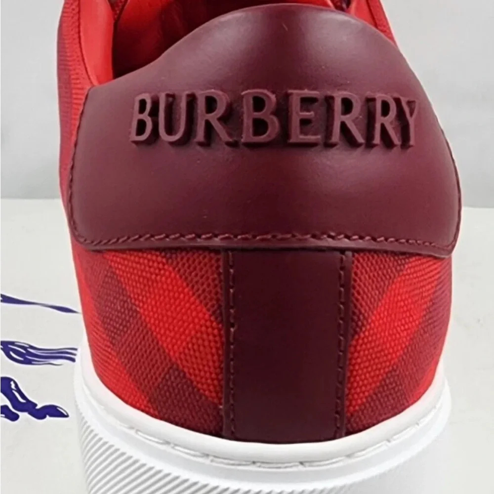 Burberry Crimson Checkered Sneakers - Picture 6 of 10